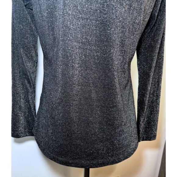 HEARTLOOM Dark Grey Sonora Shimmer Glitter Twist Front Long Sleeve Top Size M - Picture 9 of 10